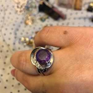 Silver ring with real gemstone
